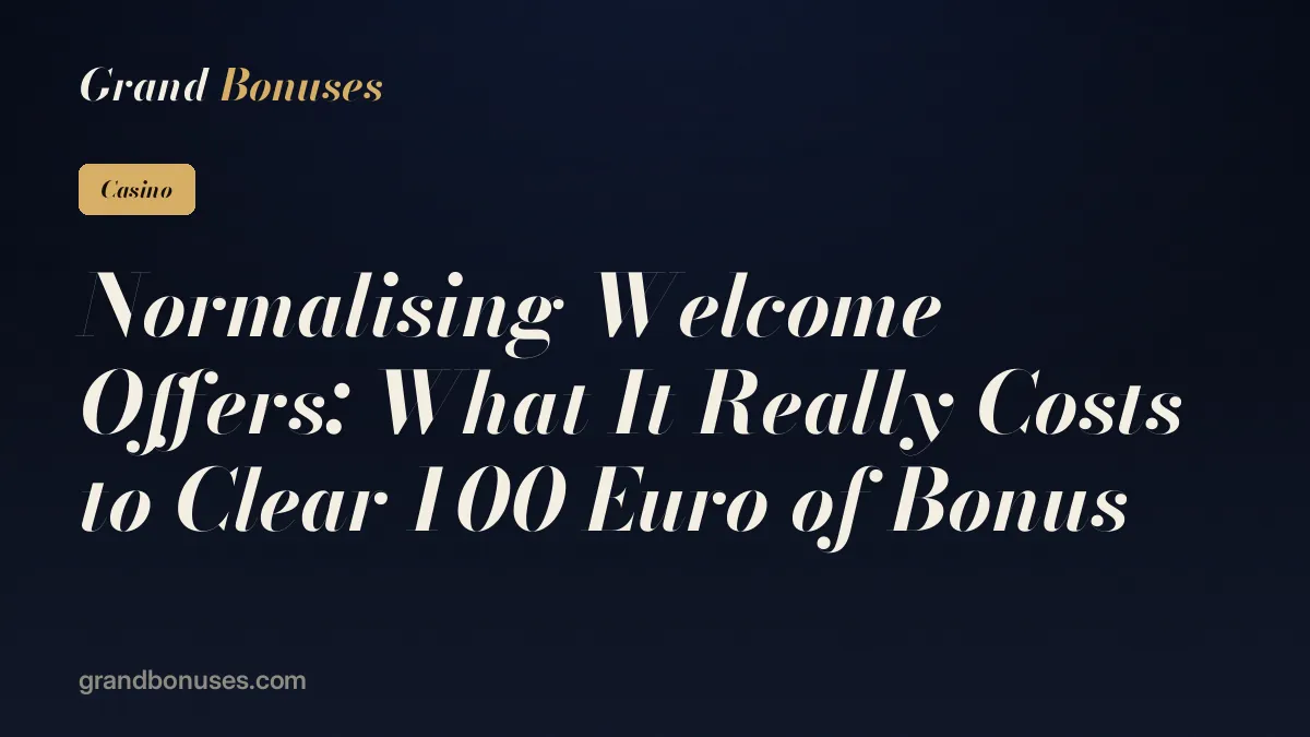 Normalising Welcome Offers: What It Really Costs to Clear 100 Euro of Bonus