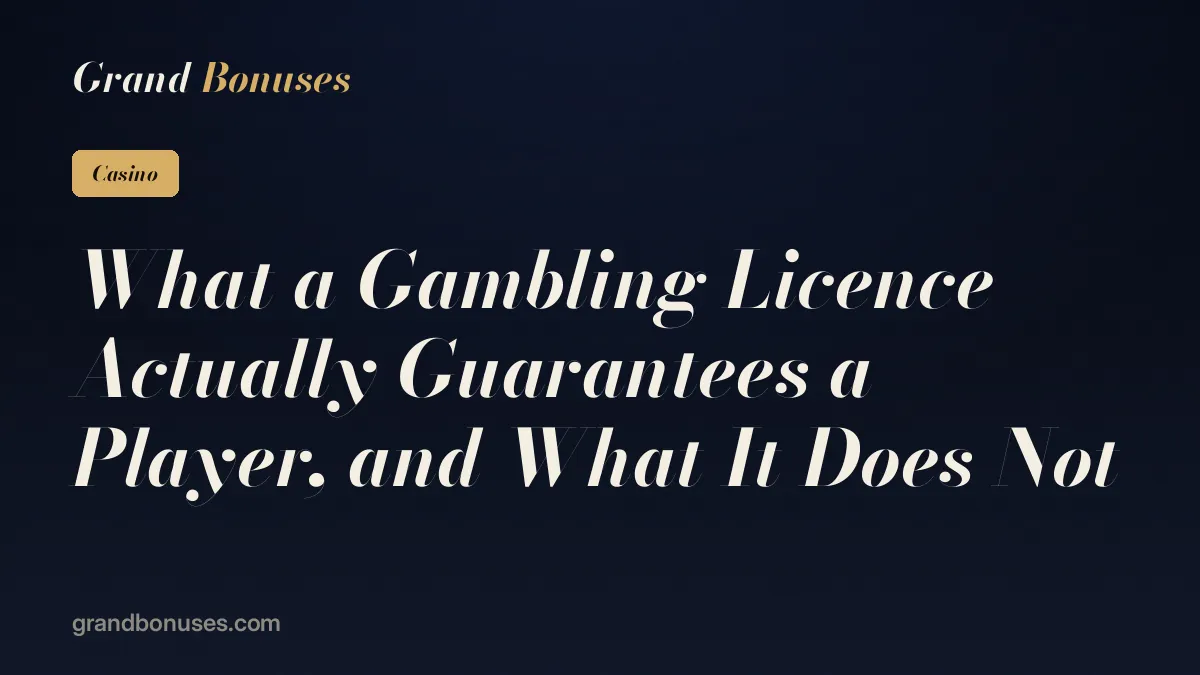 What a Gambling Licence Actually Guarantees a Player, and What It Does Not